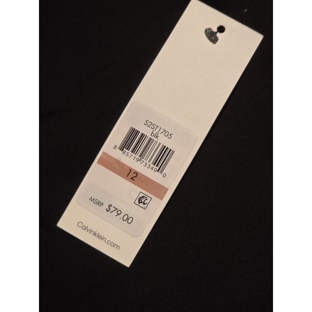 NWT Calvin Klein Black Pencil Skirt S2ST1705 Women's Size 12 Office Career Work - Picture 3 of 4